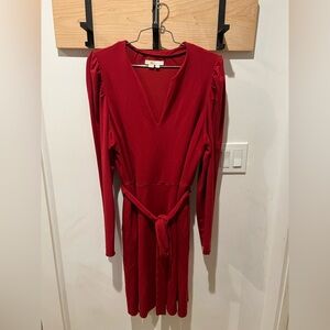 Boden Elegant Red Long Sleeve Dress